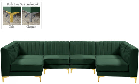 Alina - Modular Sectional 6 Piece - Green - Fabric | Home Elegance USA