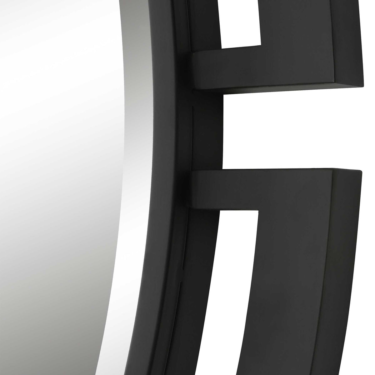Quadrant Modern Round Mirror - Black by Uttermost - View 5