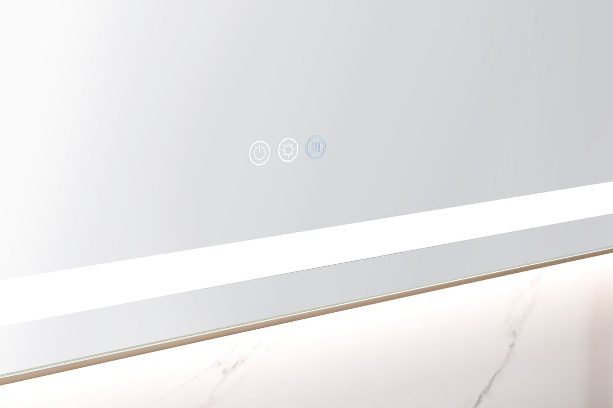 84in. W x 48in. H Oversized Rectangular Black Framed LED Mirror Anti - Fog Dimmable Wall Mount Bathroom Vanity Mirror HD Wall Mirror Kit For Gym And Dance Studio 48X 72Inches With Safety Ba | Home Elegance USA