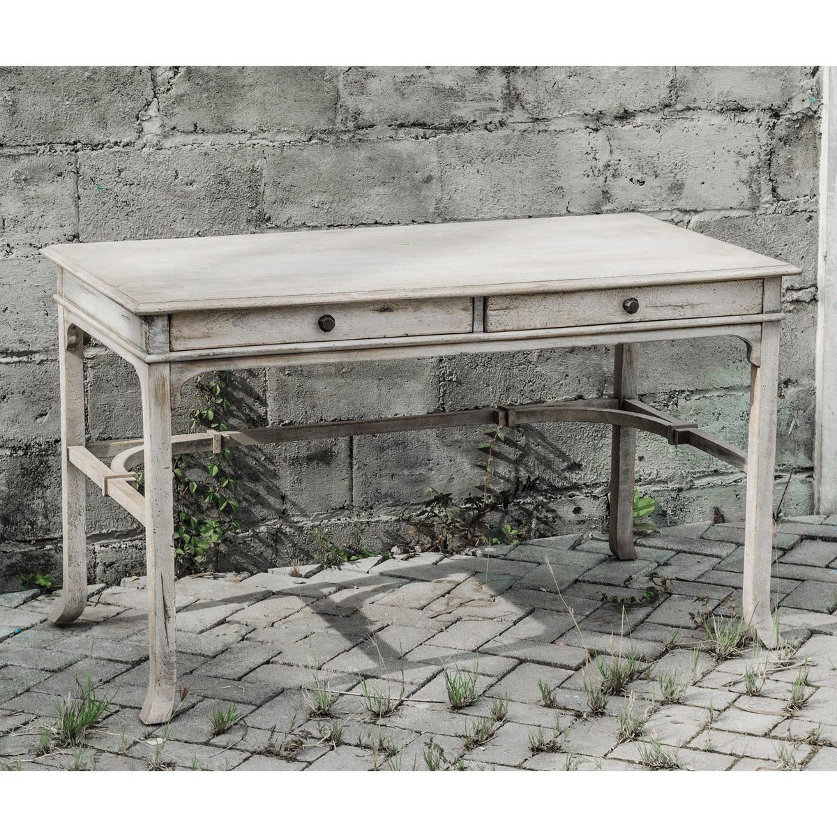 Bridgely Aged Writing Desk - Beige by Uttermost - View 4
