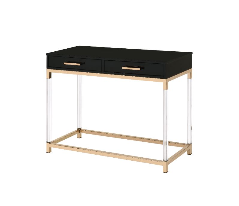 Adiel Sofa Table 82348 Black & Gold Finish | Acme | Home Elegance USA