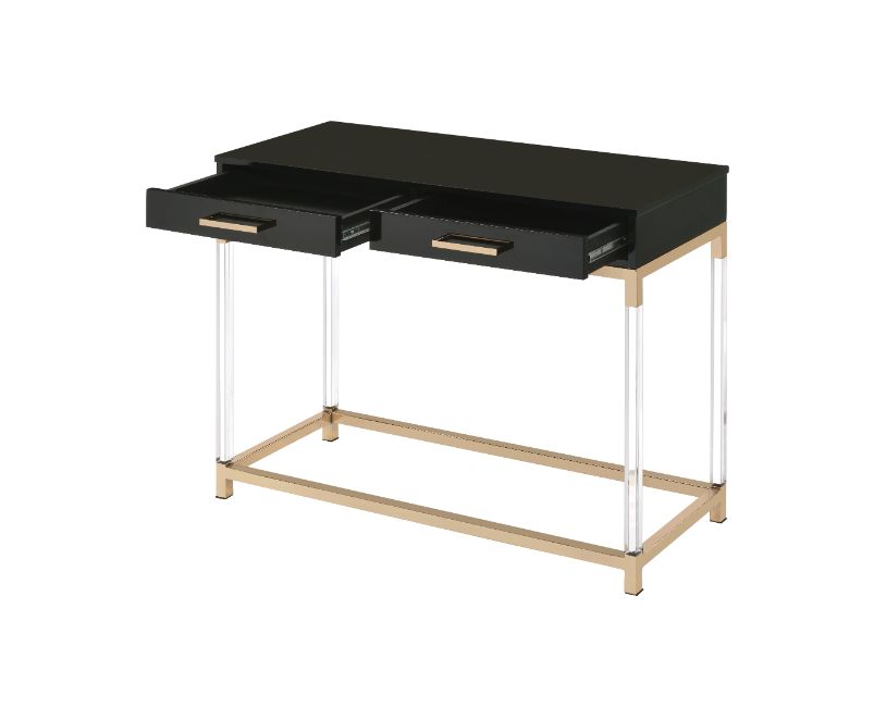 Adiel Sofa Table 82348 Black & Gold Finish | Acme | Home Elegance USA