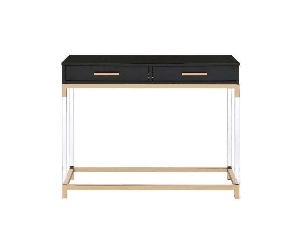 Adiel Sofa Table 82348 Black & Gold Finish | Acme | Home Elegance USA