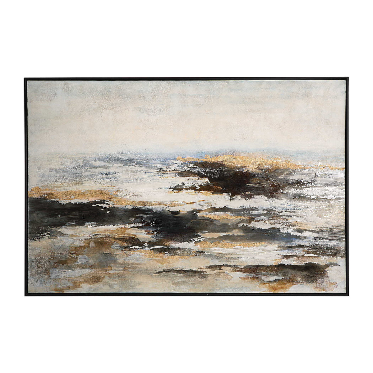 Aftermath Abstract Art - Light Brown / Dark Gray by Uttermost - View 1