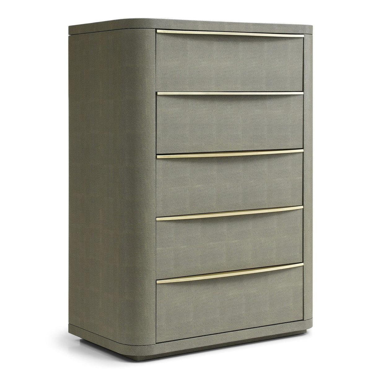 Lois - Modern Beige Shagreen + Brass Chest - View Image 1