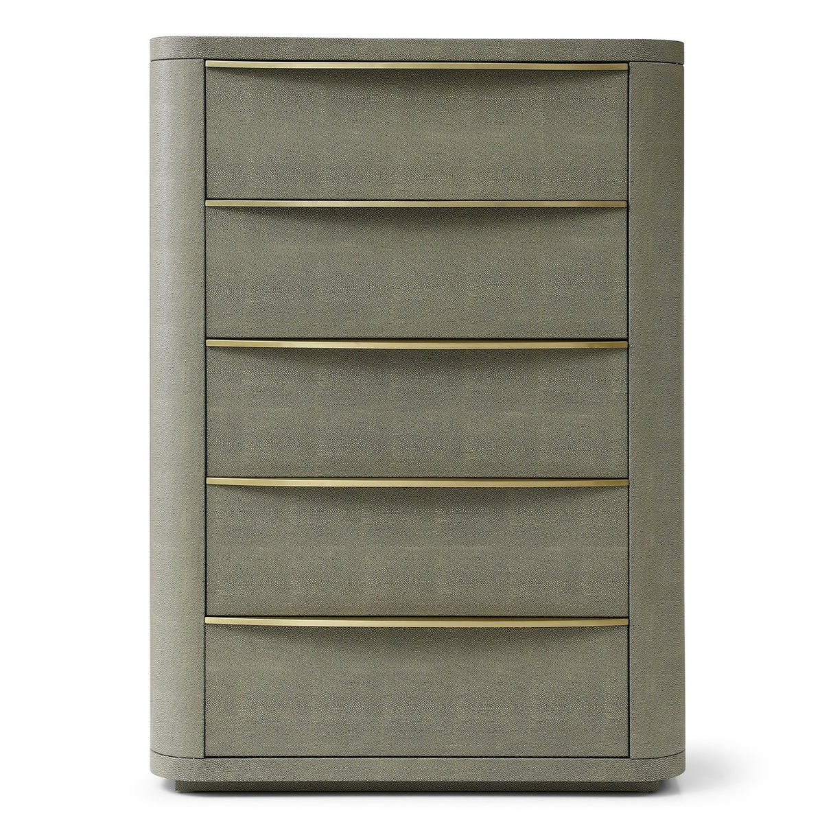 Lois - Modern Beige Shagreen + Brass Chest - View Image 1