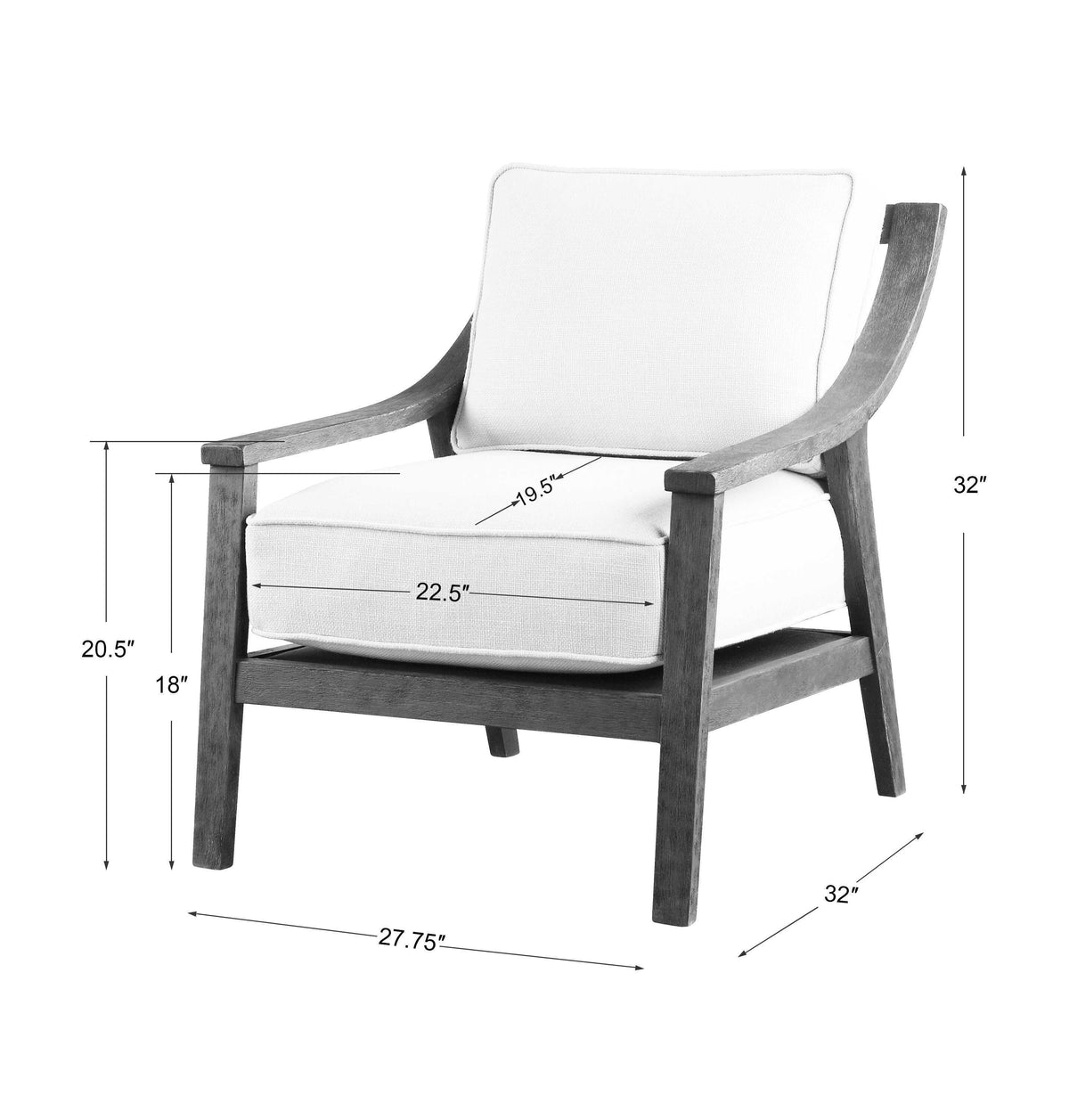 Lyle Accent Chair Beige - White / Dark Brown by Uttermost - View 9