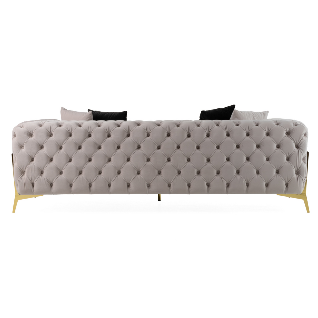 Clarice - Transitional Light Beige Velvet Sofa - View Image 1