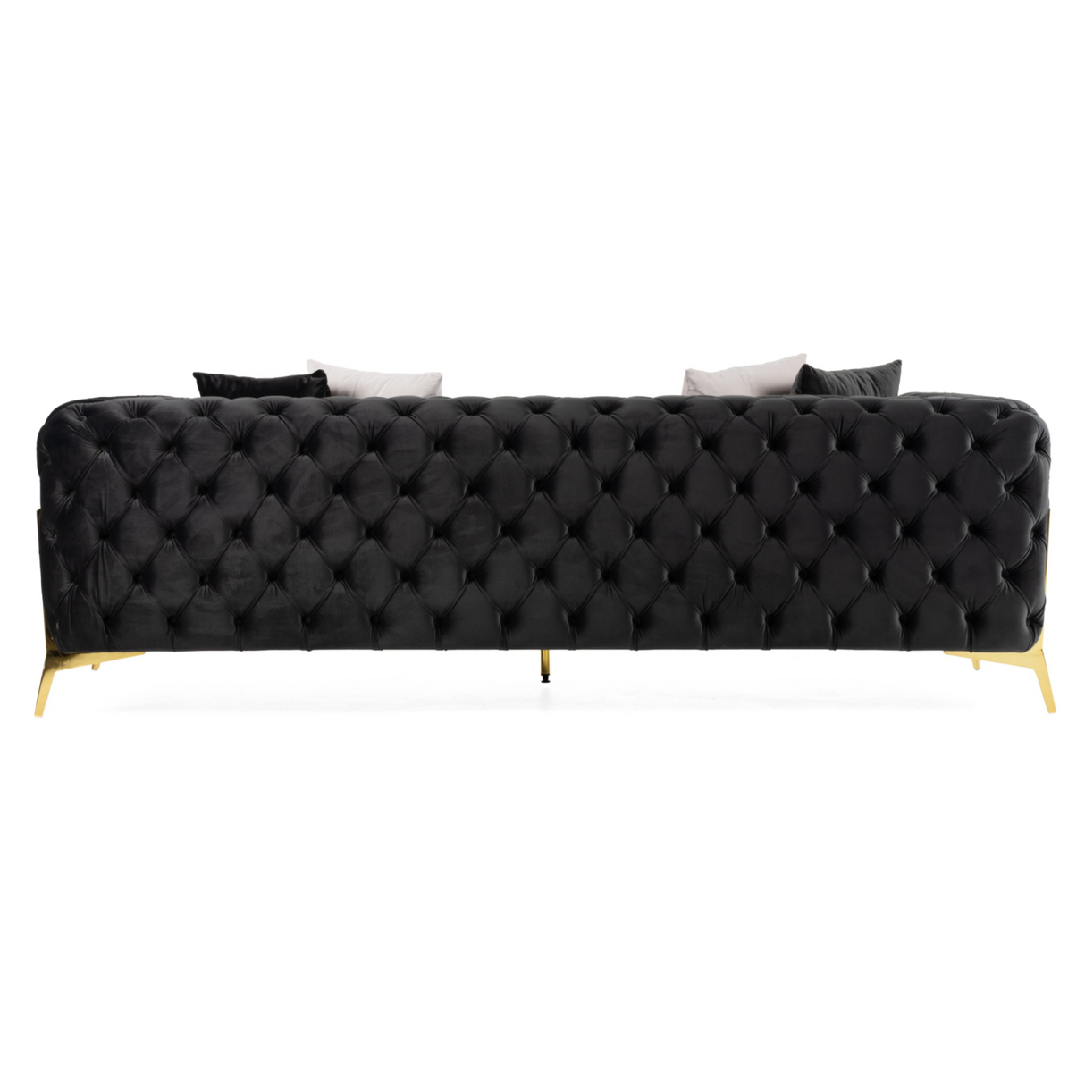 Clarice - Transitional Black Velvet Sofa - View Image 1