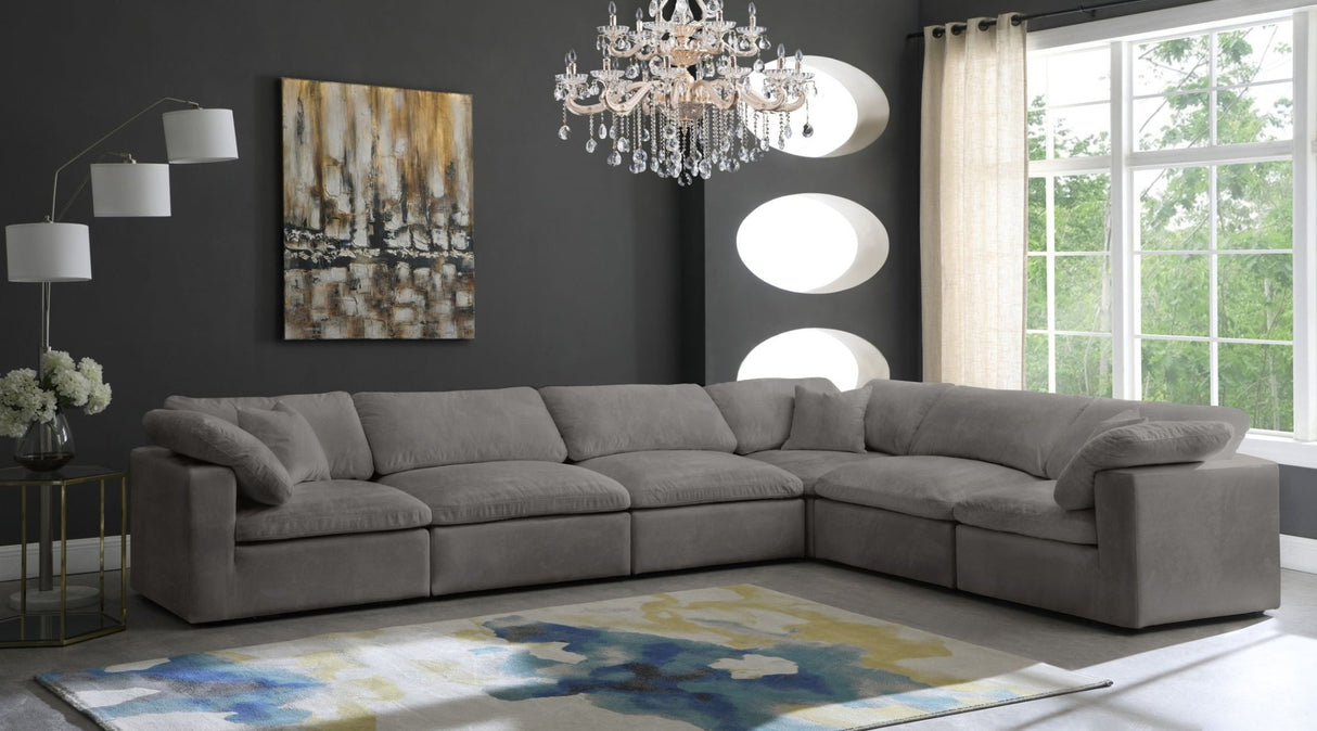 Cozy - Modular Sectional Cloud 6 Piece - Grey | Home Elegance USA