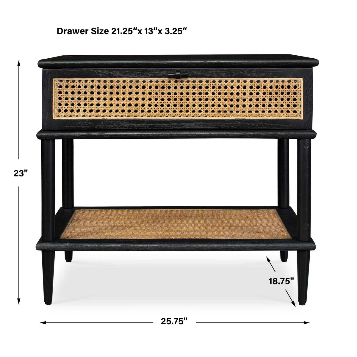 Coast Rattan Side Table Black / Woodtone - Black / Light Brown by Uttermost - View 5