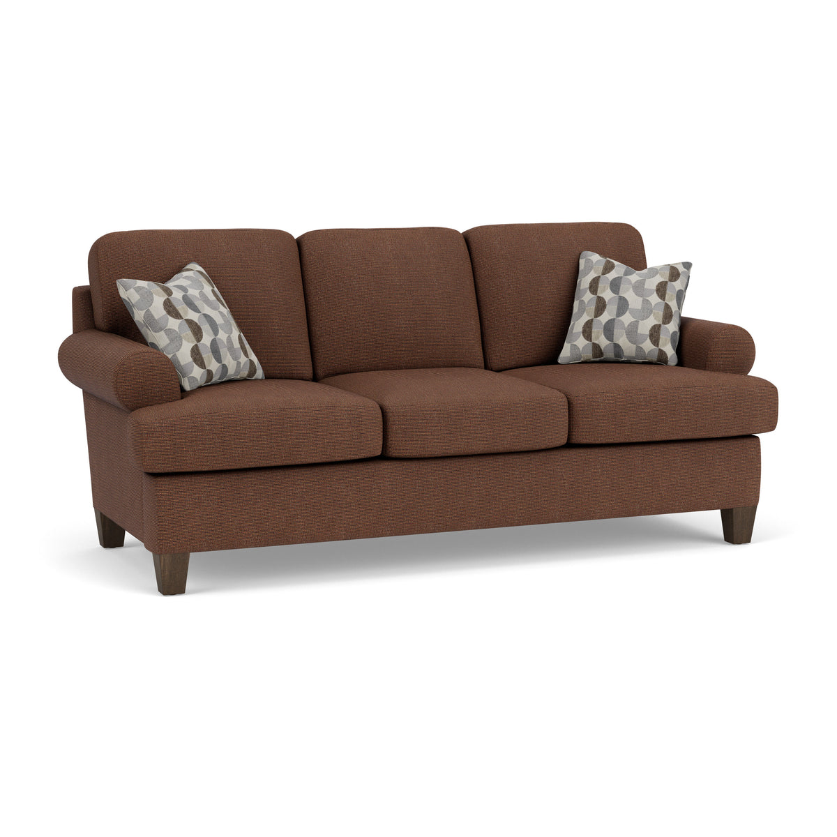 Moxy Fabric Sofa, T-Shaped Seat Cushion, Curved Sock Arms | Flexsteel