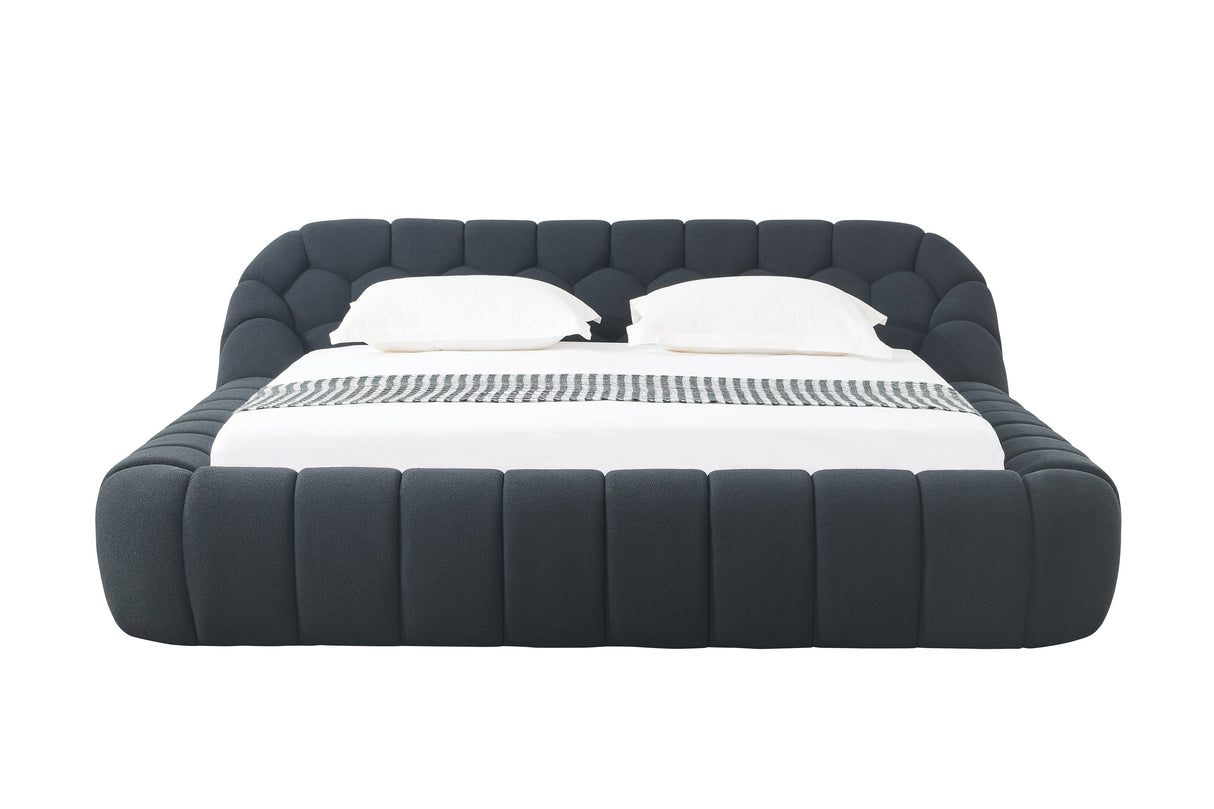Eastern King Yolonda - Modern Black Fabric Bed - View Image 1