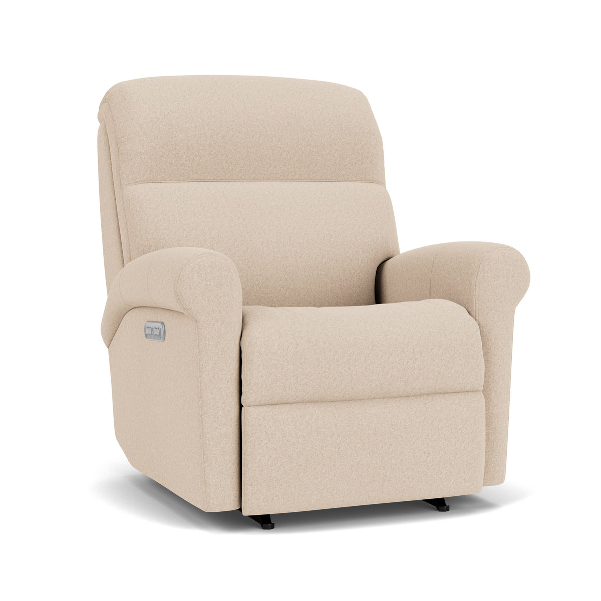 Davis Traditional Leather Power Recliner, Power Headrest | Flexsteel