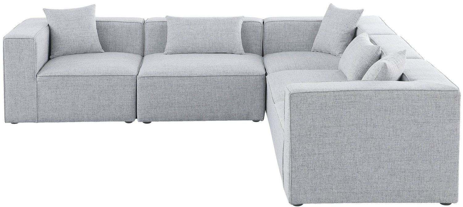 Cube - Modular Sectional 5 Piece - Gray - Modern & Contemporary | Home Elegance USA