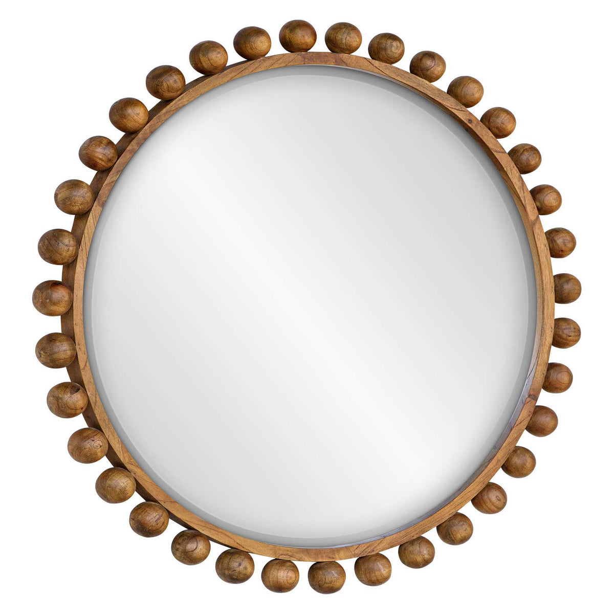 Cyra Wood Beaded Round Mirror - Bronze by Uttermost - View 4