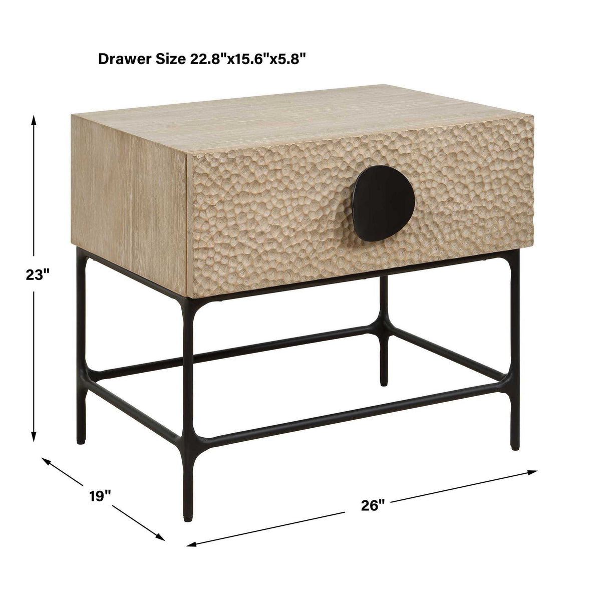 Lunar Wooden Side Table Black / Woodtone - Light Brown by Uttermost - View 11