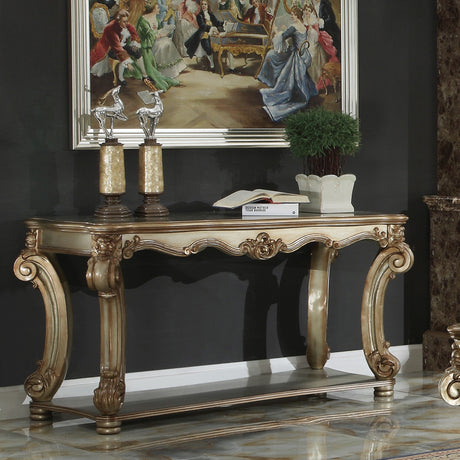 Acme - Vendome Sofa Table 83002B Gold Patina