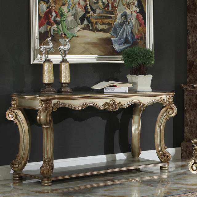 Acme - Vendome Sofa Table 83002B Gold Patina