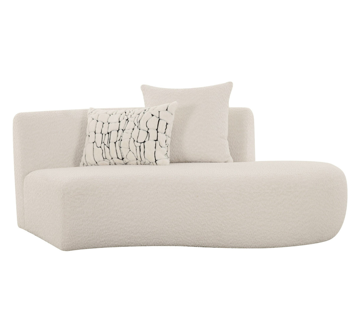 Weldon - Modern Off-White Fabric Curved Sectional Sofa - View Image 1
