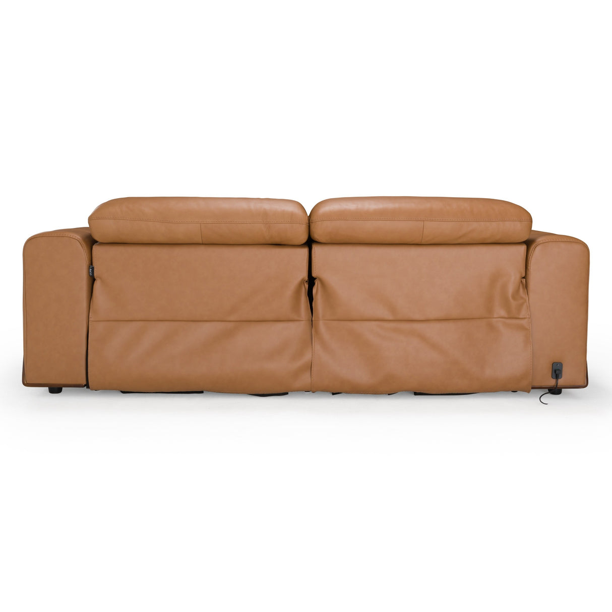 Sandstone - Modern Brown Leather Sofa w/ 2 Electric Recliners - View Image 1