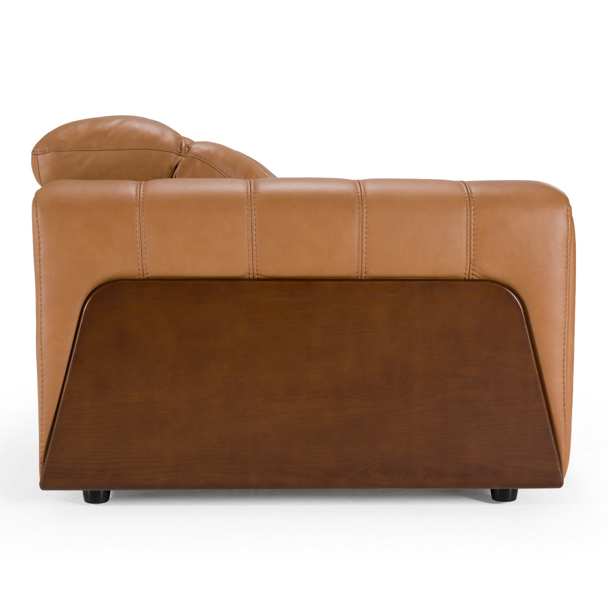 Sandstone - Modern Brown Leather Sofa w/ 2 Electric Recliners - View Image 1