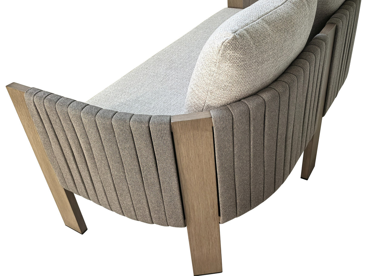 Salvora - Outdoor Beige Fabric & Grey Rope Sofa Set - View Image 1