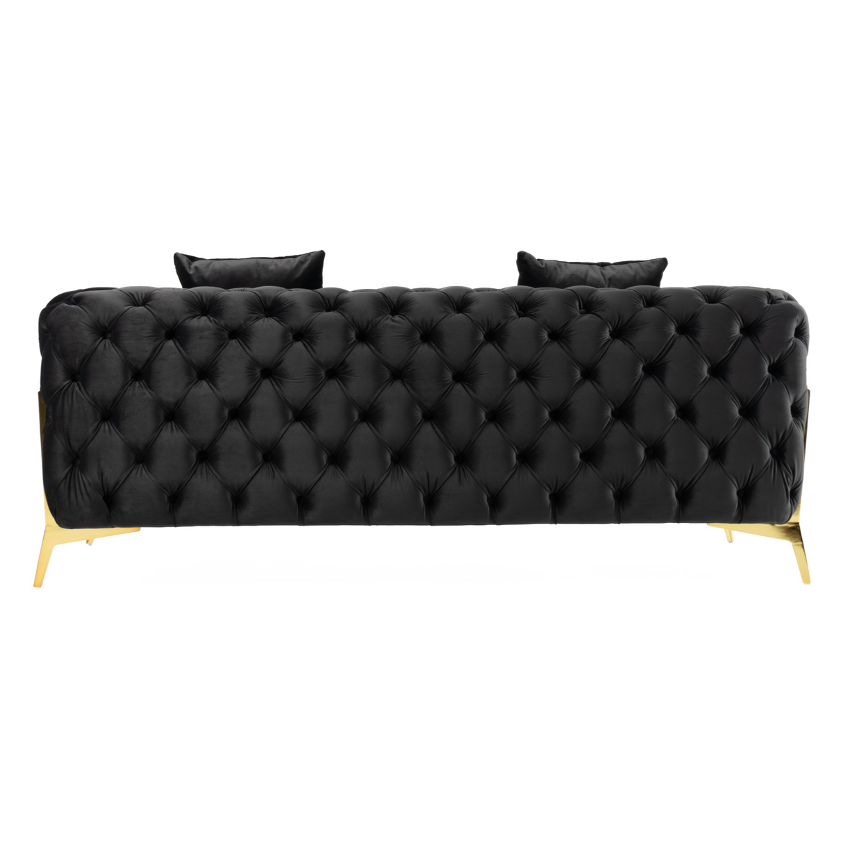 Clarice - Transitional Black Velvet Loveseat - View Image 1