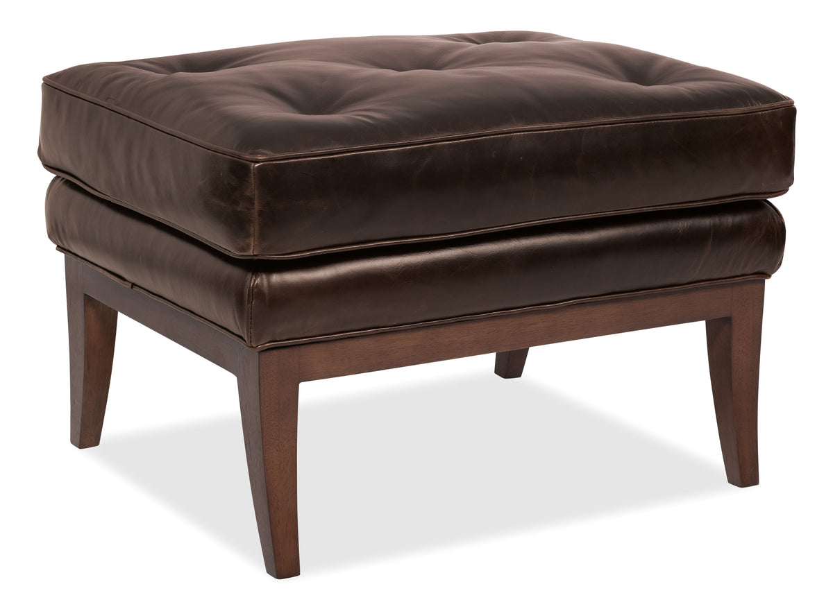 Belvedere Tufted Footstool - Dark Brown by Hooker Furniture - View 2