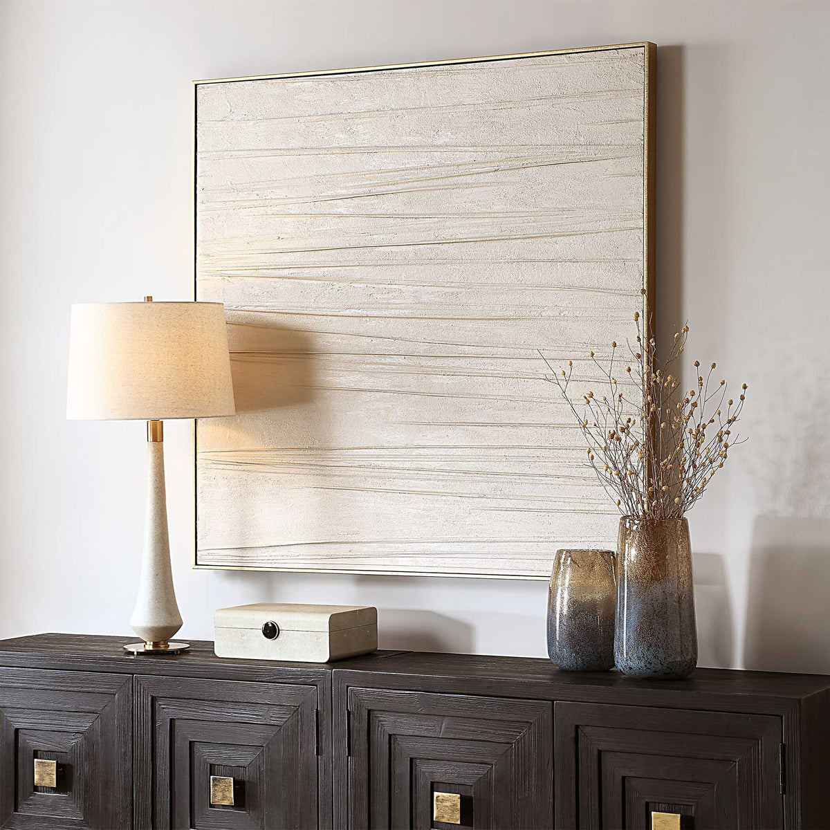 Walking The Line Minimalist Canvas Art - Gray by Uttermost - View 3