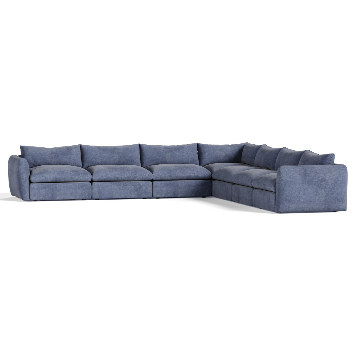 Kinsey - Modern Blue Fabric Modular Sectional Sofa-7-Piece Sectional - View Image 1