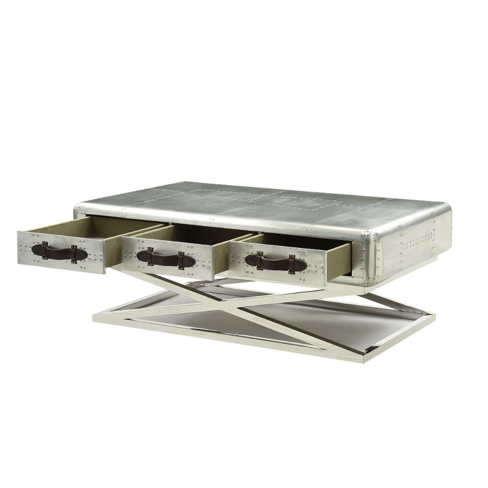 Brancaster Coffee Table 83555 Aluminum | Acme | Home Elegance USA