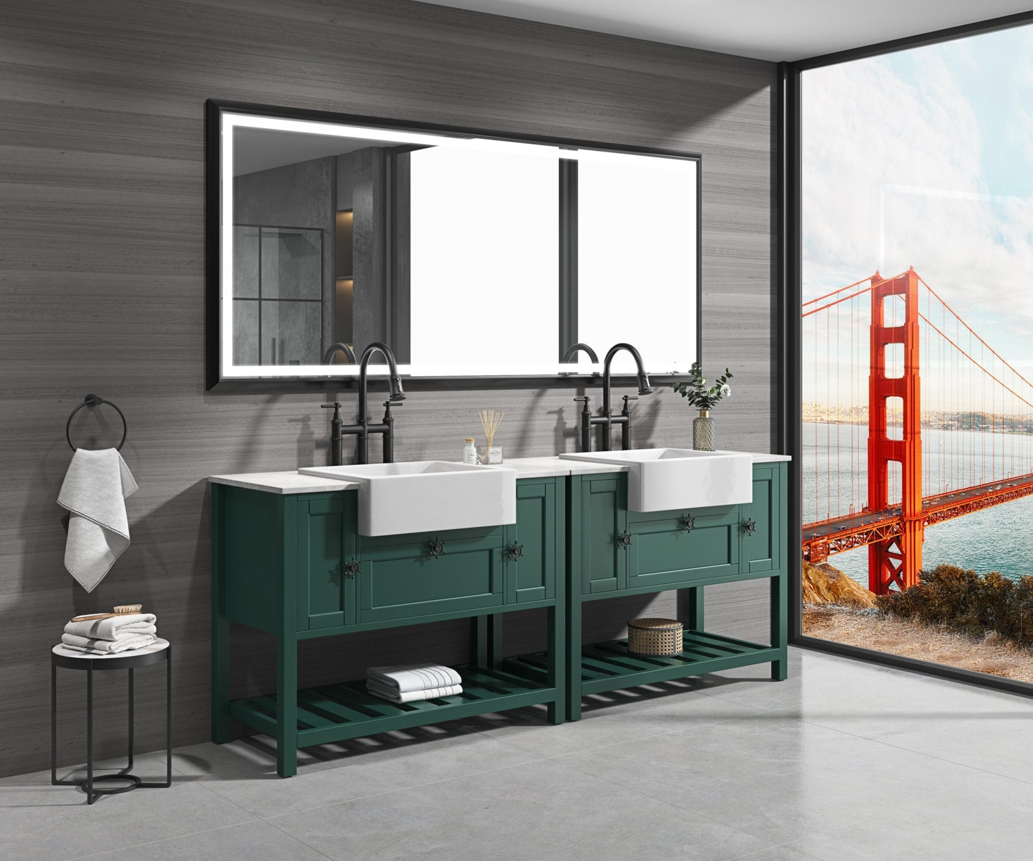 88 in. W x 38 in. H Super Bright Led Bathroom Mirror with Lights, Metal Frame Mirror Wall Mounted Lighted Vanity Mirrors for Wall, Anti Fog Dimmable Led Mirror for Makeup, Horizontal/Verti | Home Elegance USA