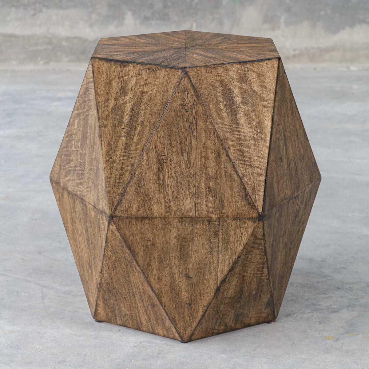 Volker Honey Geometric Accent Table - Dark Brown by Uttermost - View 3