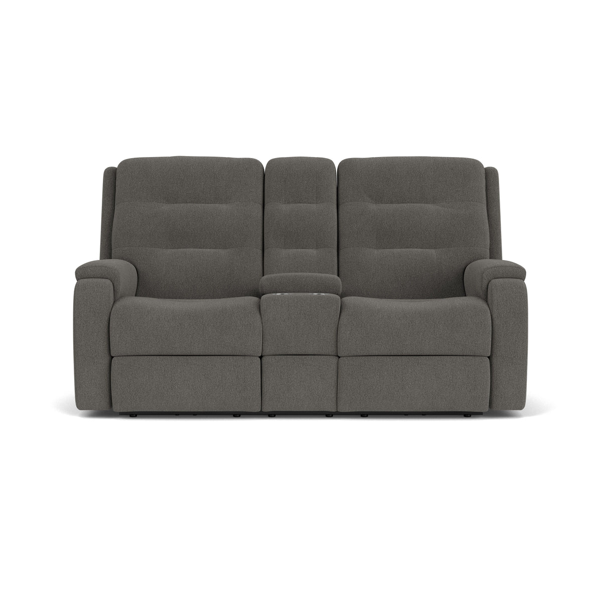 Arlo Transitional Fabric Reclining Loveseat With Console | Flexsteel