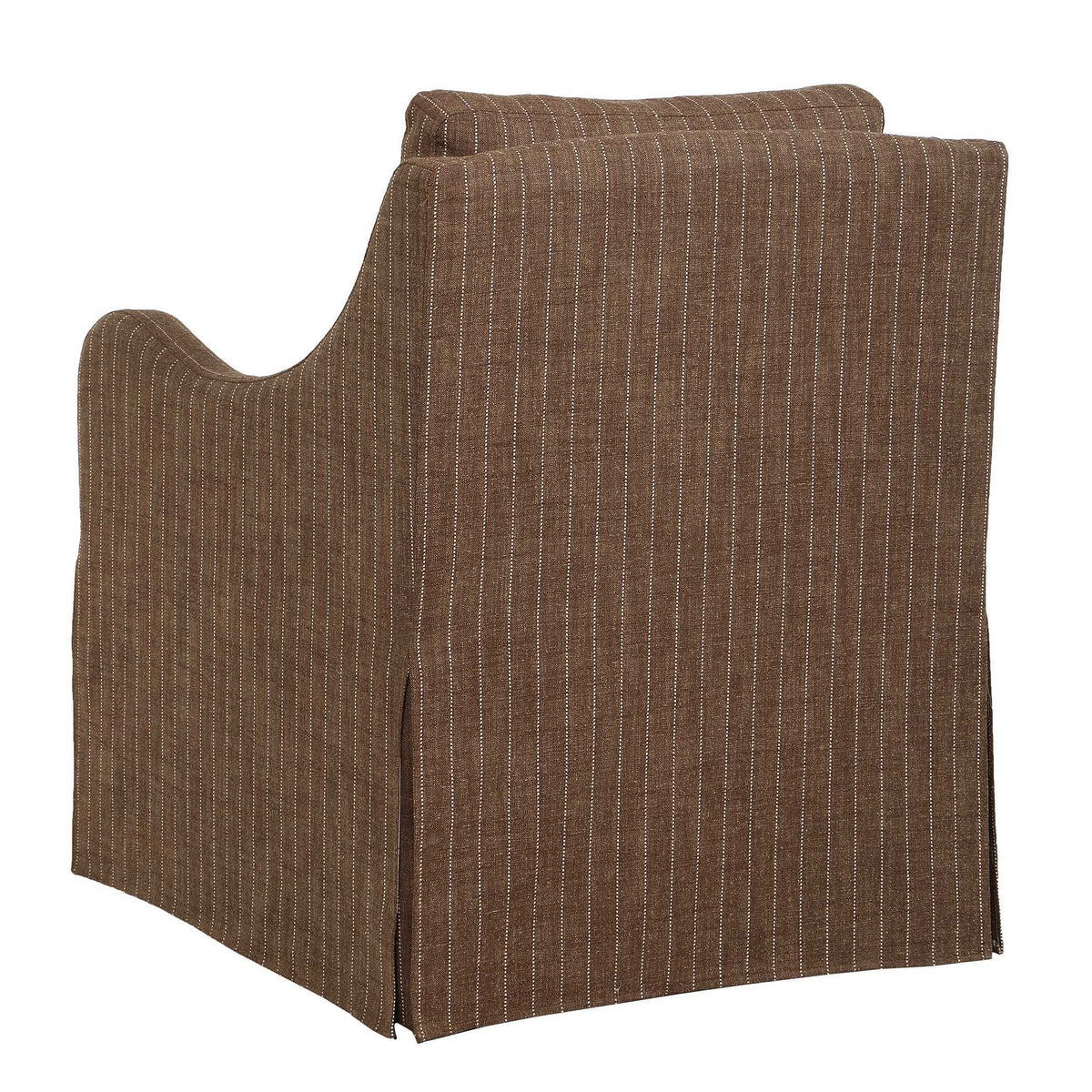 Luisa Pinstripe Swivel Chair - Dark Brown by Uttermost - View 7