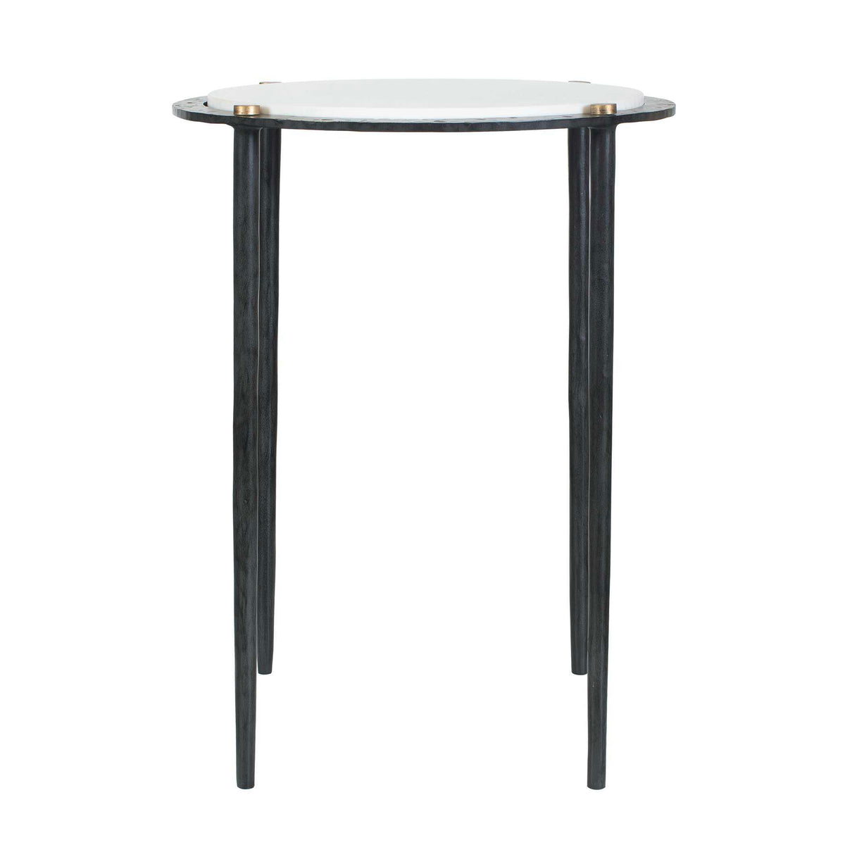 Wren Round Marble Accent Table Bronze / White - Black / White by Uttermost - View 5