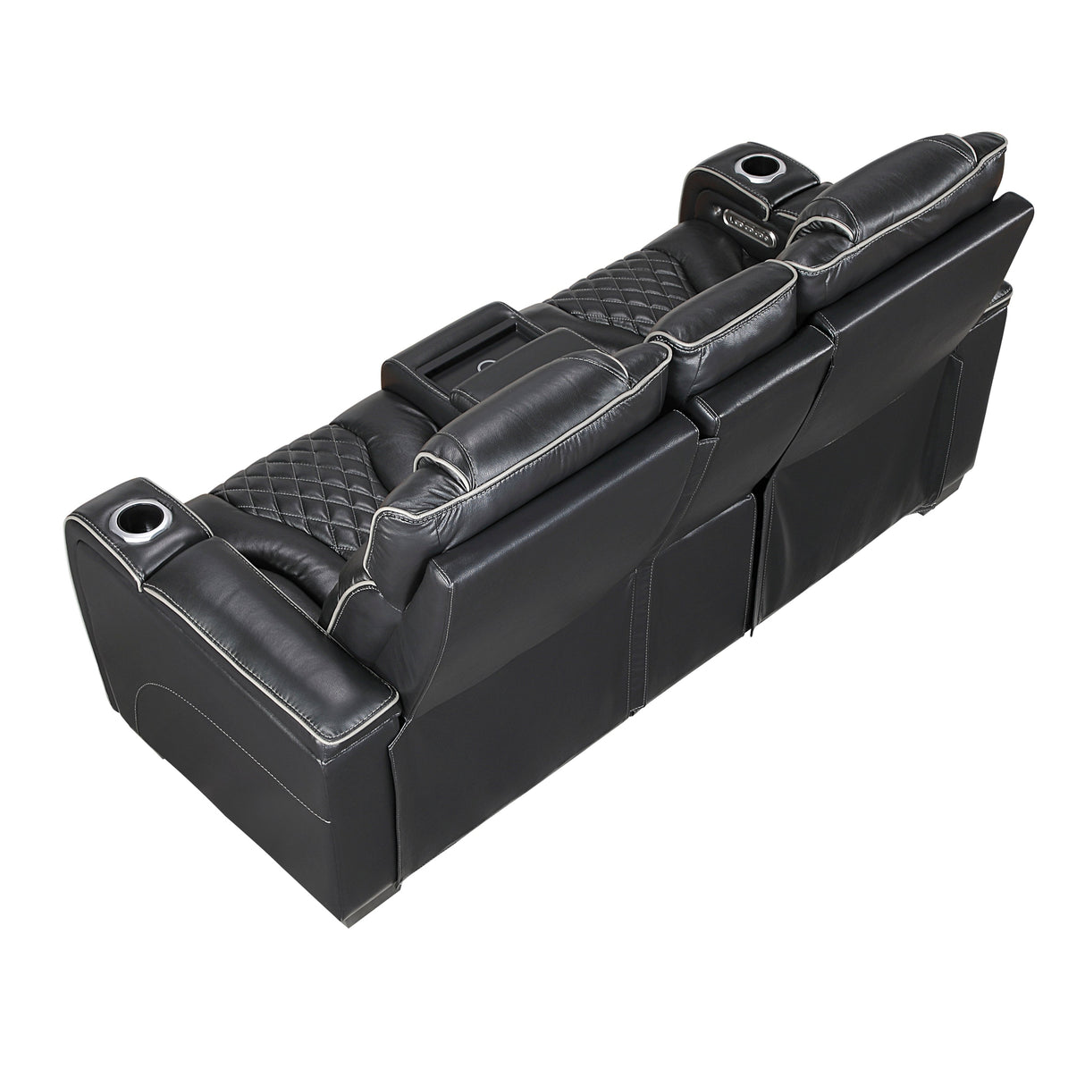 Apex Power Reclining Loveseat with Massage, Heat, LED and Console in Leather – Homelegance - Home Elegance USA