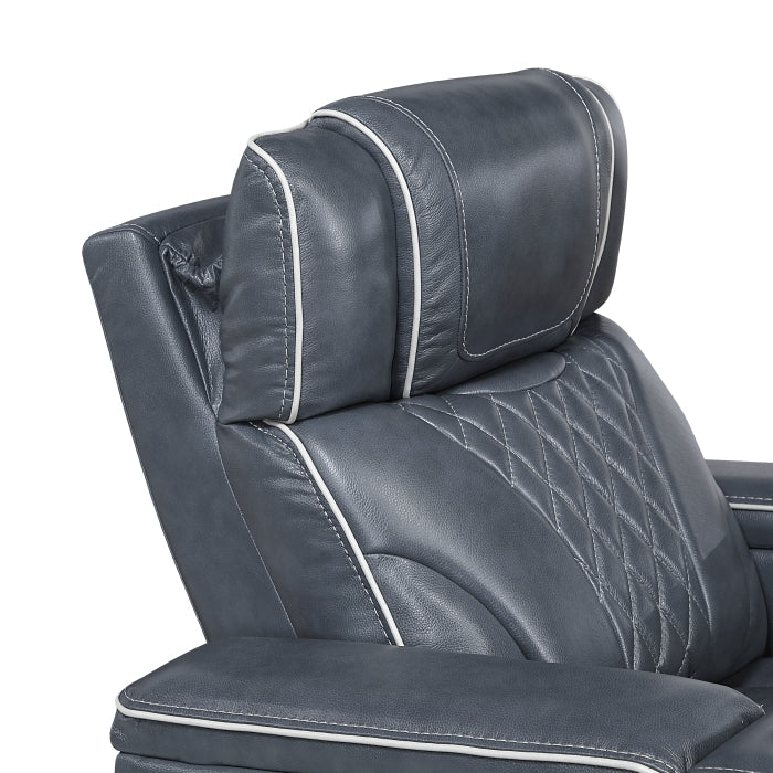 Apex Power Reclining Sofa with Massage, Heat, and LED Lights - Leather | Homelegance