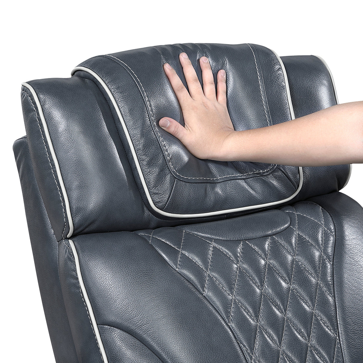 Apex Power Reclining Chair with Massage, Heat, LED Lights - Leather | Homelegance - sold by Home Elegance USA