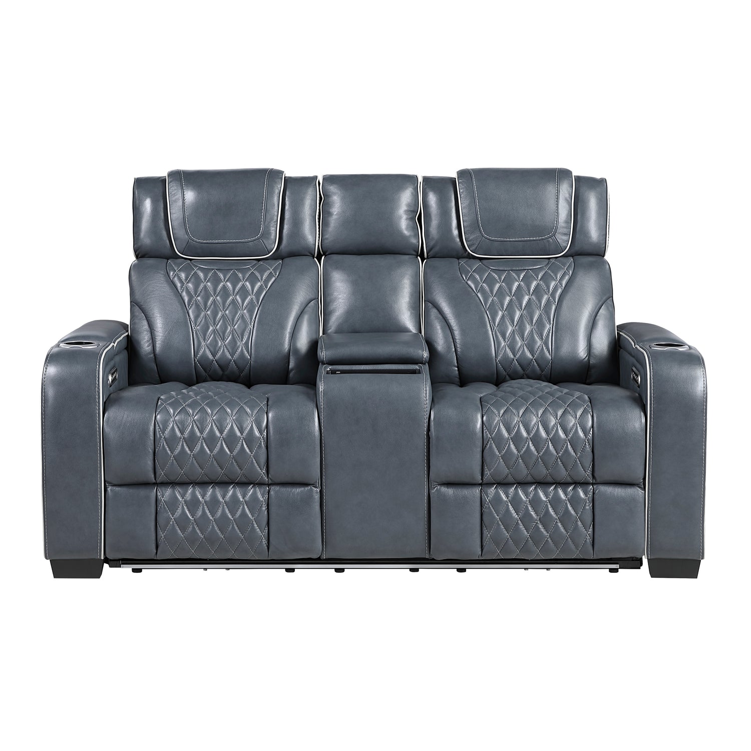 Apex Power Reclining Loveseat with Massage, Heat, LED and Console in Leather – Homelegance - Home Elegance USA
