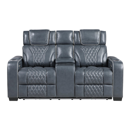 Apex Power Reclining Loveseat with Massage, Heat, LED and Console in Leather – Homelegance - Home Elegance USA