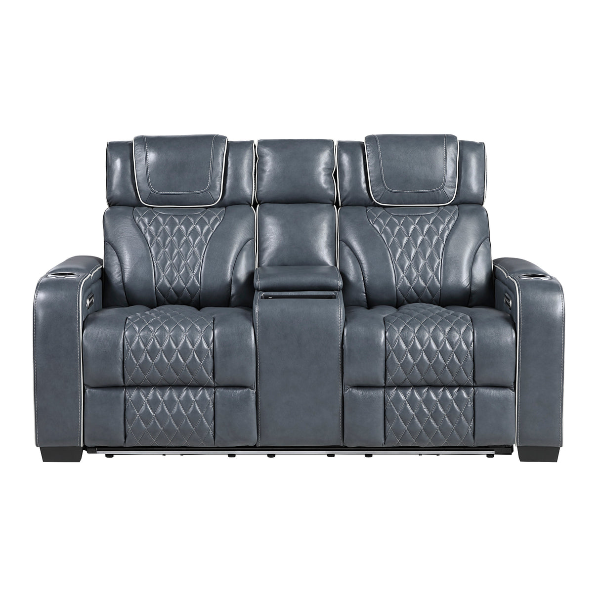 Apex Power Reclining Loveseat with Massage, Heat, LED and Console in Leather – Homelegance - Home Elegance USA