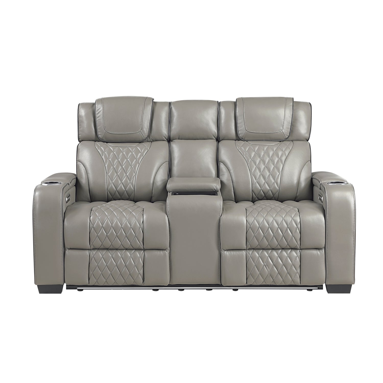 Apex Power Reclining Loveseat with Massage, Heat, LED and Console in Leather – Homelegance - Home Elegance USA