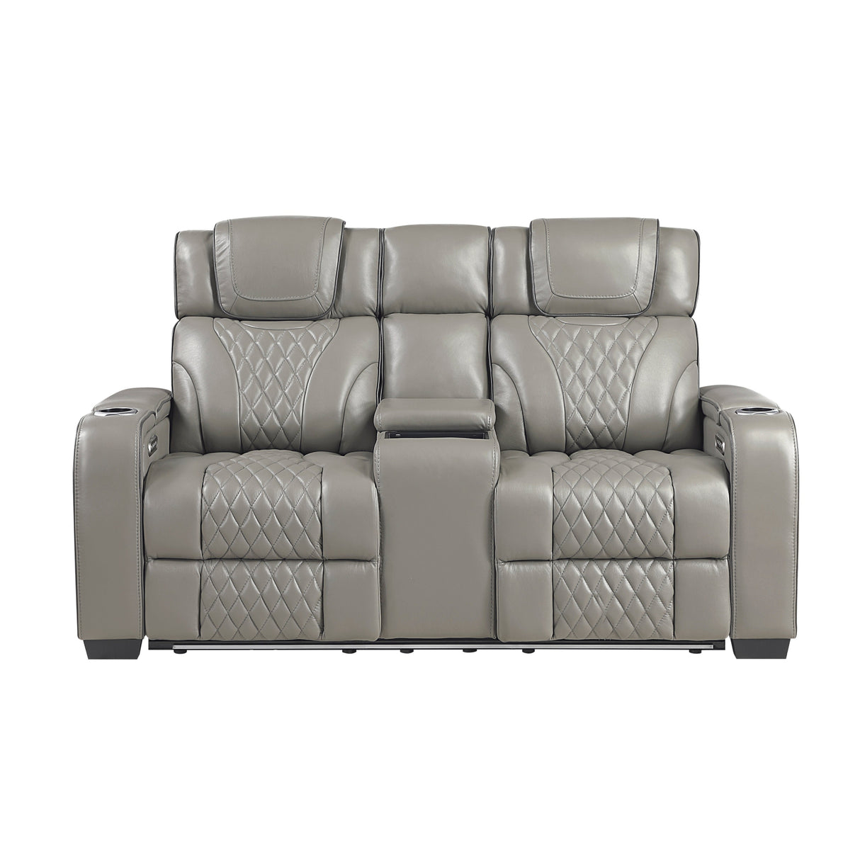 Apex Power Reclining Loveseat with Massage, Heat, LED and Console in Leather – Homelegance - Home Elegance USA