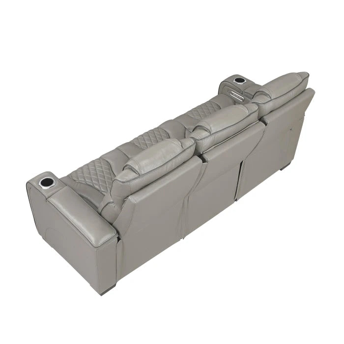 Apex Power Reclining Sofa with Massage, Heat, and LED Lights - Leather | Homelegance