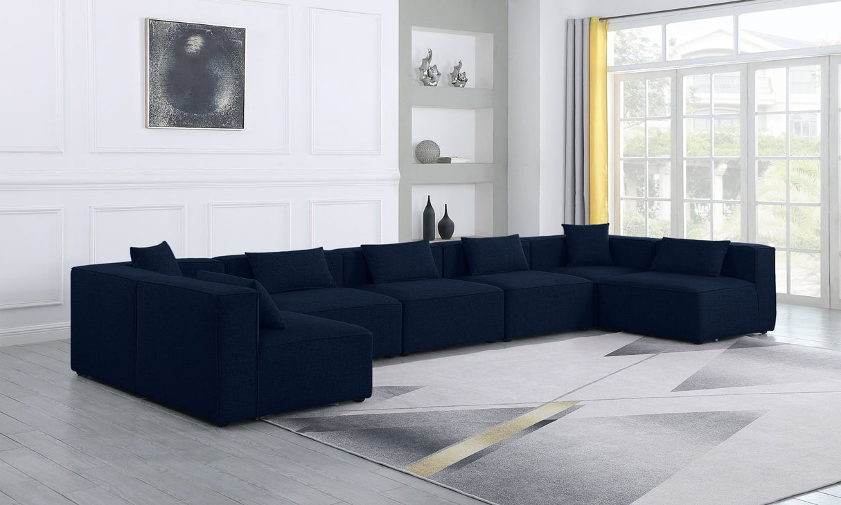 Cube - Modular Sectional 7 Piece - Navy | Home Elegance USA