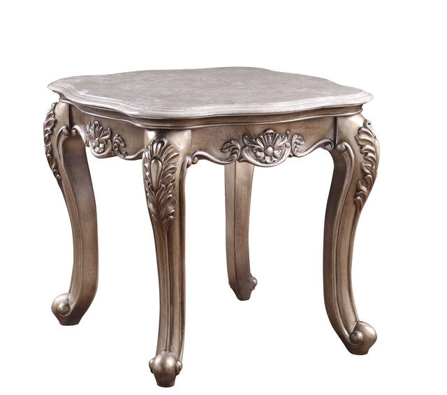 Acme - Jayceon End Table 84867 Marble Top & Champagne Finish