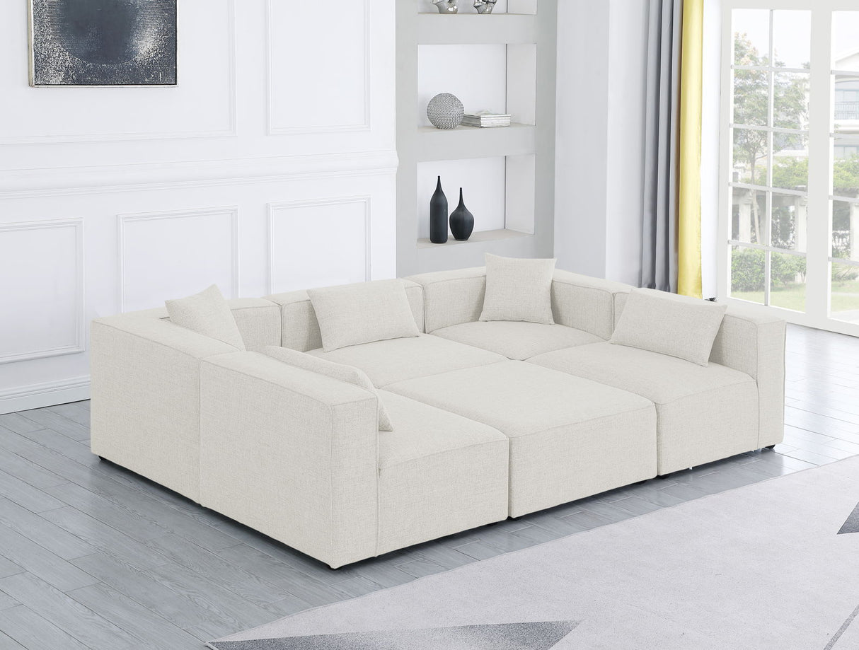Cube - Modular Sectional 6 Piece - Cream - Modern & Contemporary | Home Elegance USA