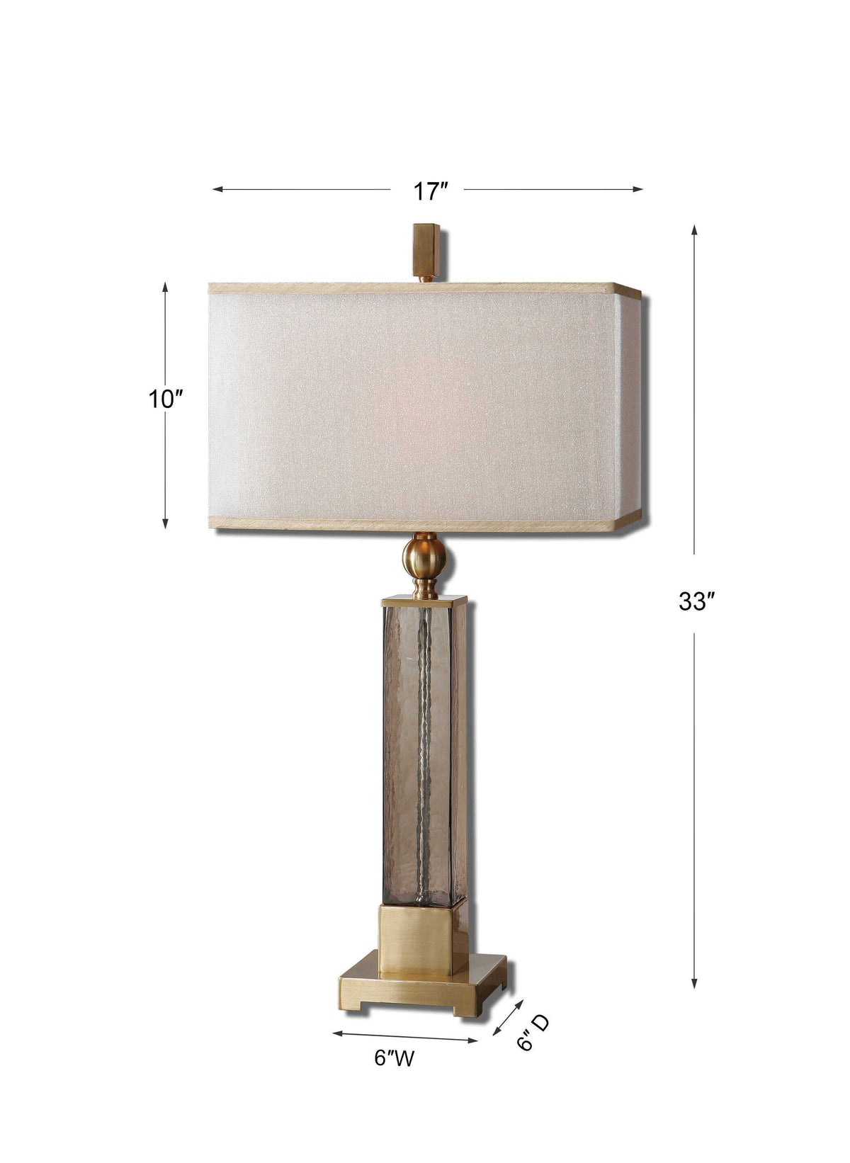 Caecilia Glass Table Lamp Amber - Yellow / White by Uttermost - View 3